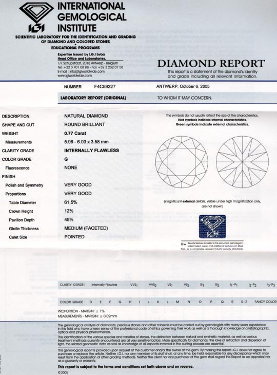 Foto 9 - Diamant IGI 0,77ct Top Wesselton Lupenrein VG/VG, D5564