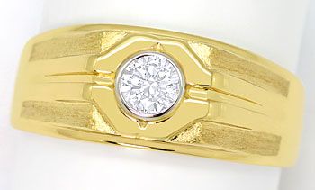 Foto 1 - Herren Ring mit 0,38 Carat Brillant-Solitär in 18K Gold, S3676