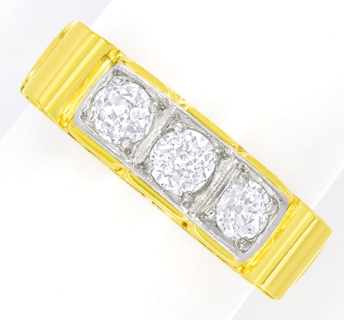 Foto 2 - Art-Deco Dreisteiner-Ring mit 0,66ct Diamanten, S5875