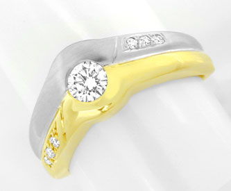 Foto 1 - Brillant-Ring 0,3ct Diamanten 14K Zweifarbig, S8938