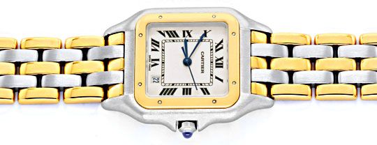 Foto 1 - Cartier Panthere Herren Uhr, drei Streifen Gold, Topuhr, U1278
